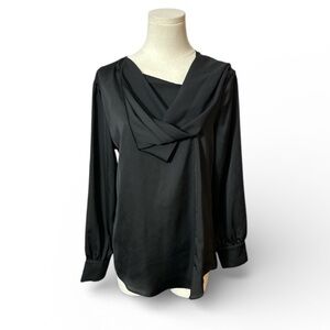 Chico's Black Draped Neck Blouse women’s size Chicos (0) US size 4 (G17)